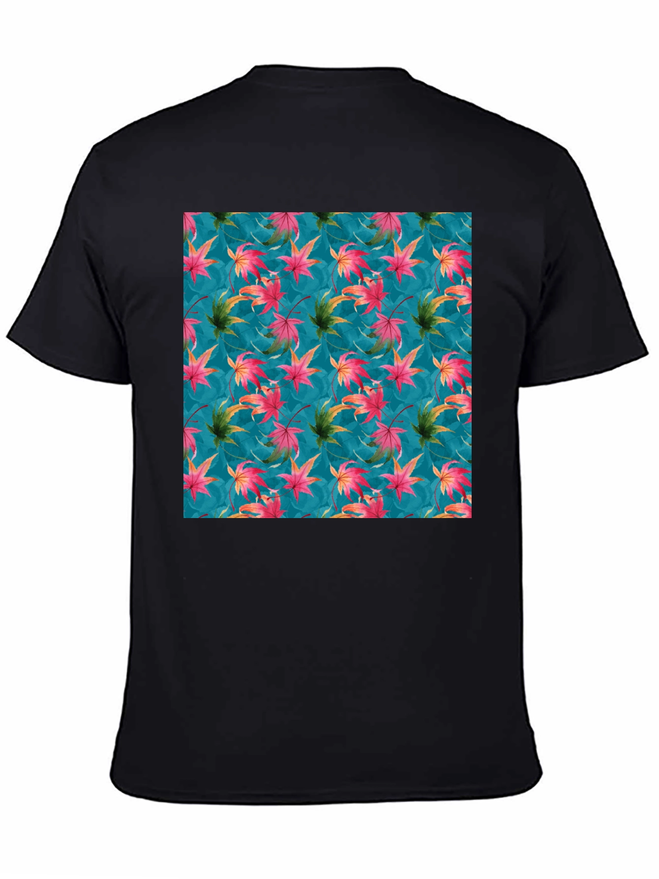 Autumn Leaves Print Crew Neck T-Shirt