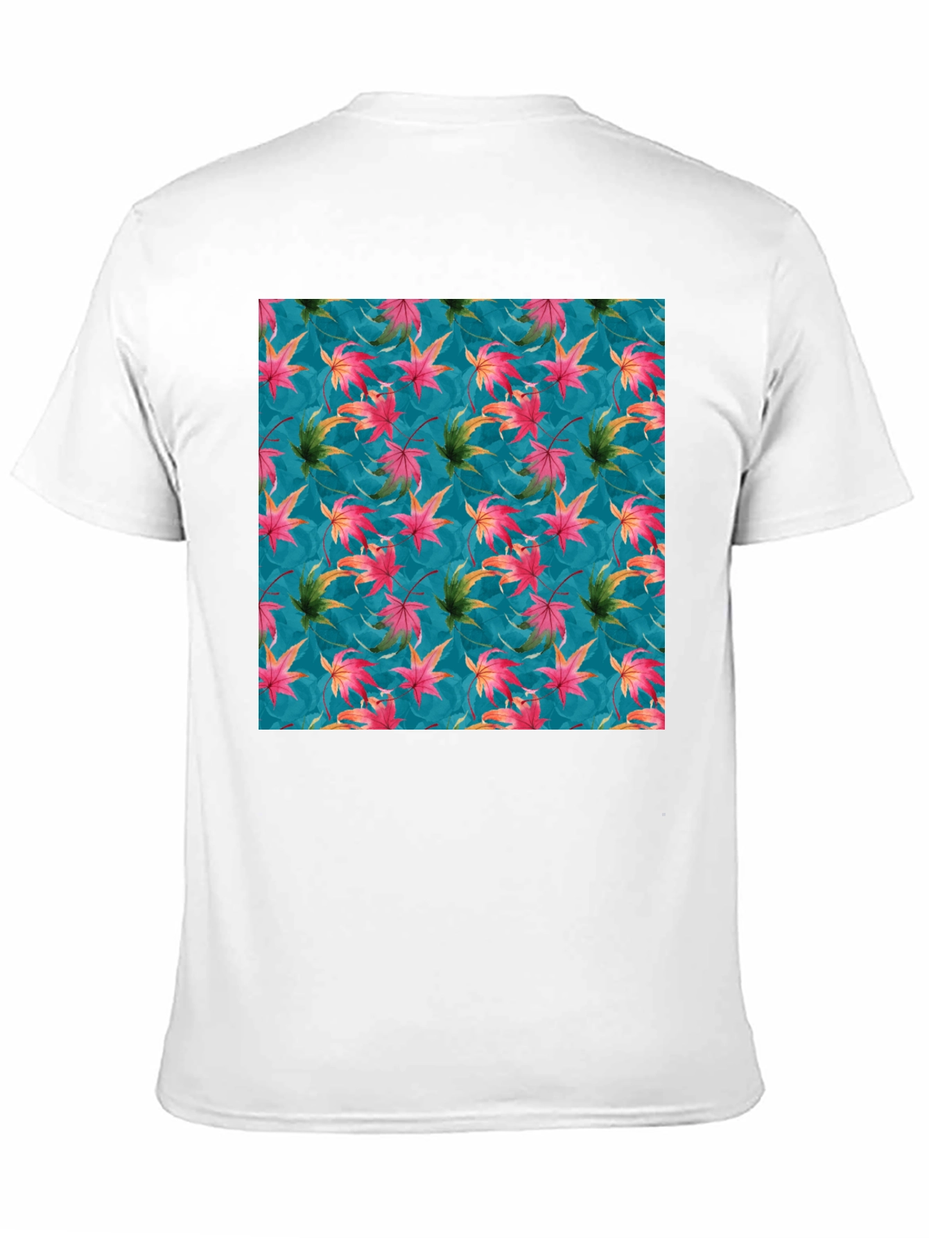Autumn Leaves Print Crew Neck T-Shirt