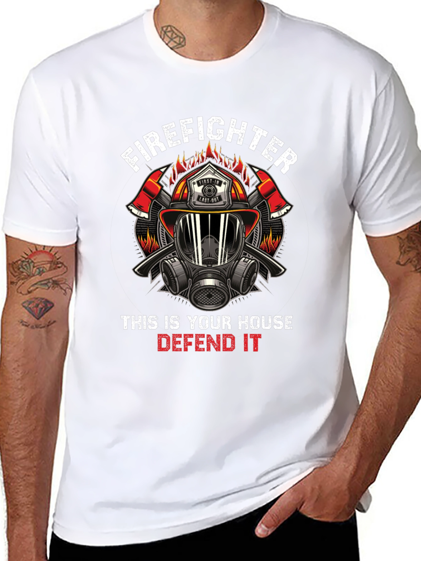 Firefighter House Defense Graphic Tee