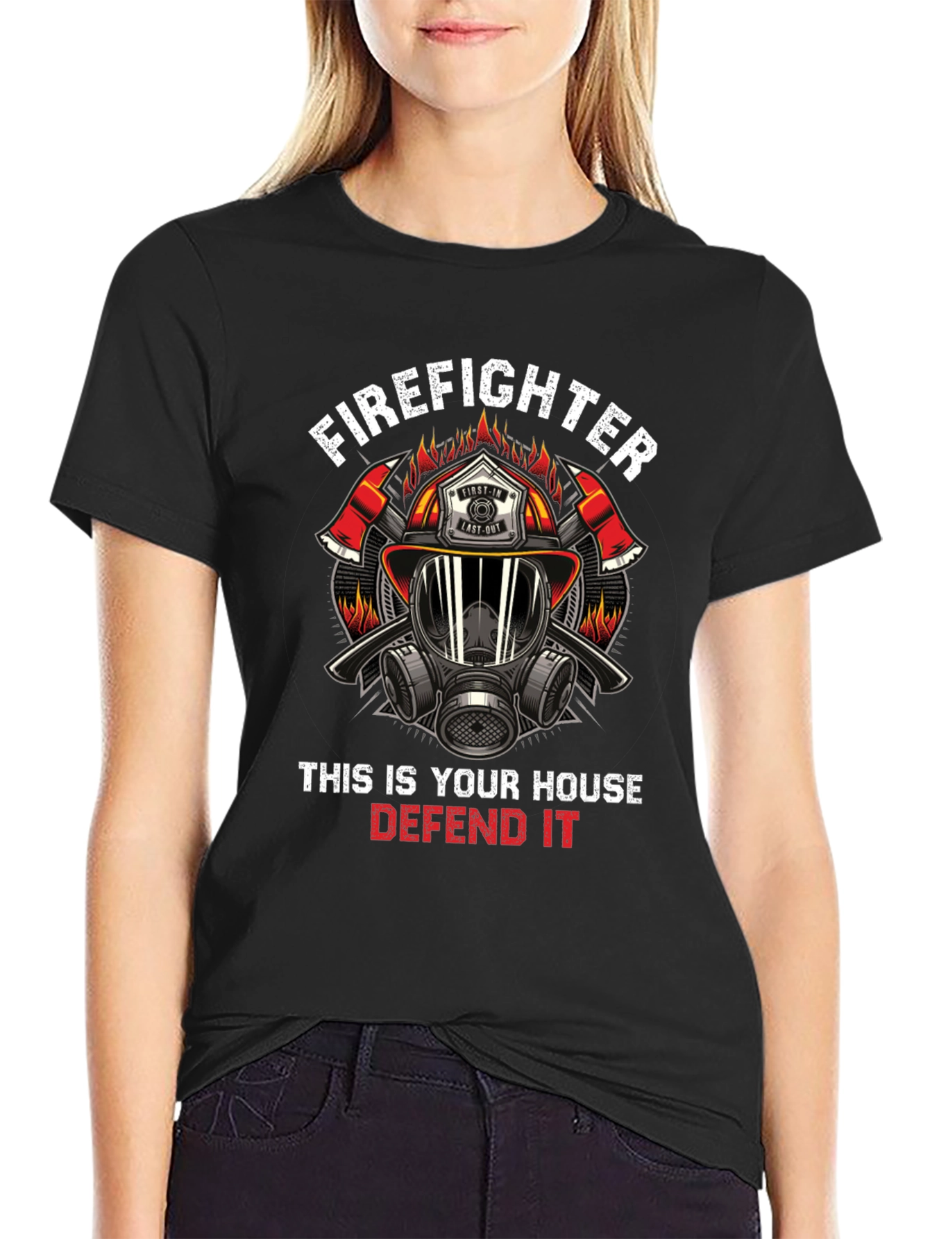 Firefighter House Defense Graphic Tee