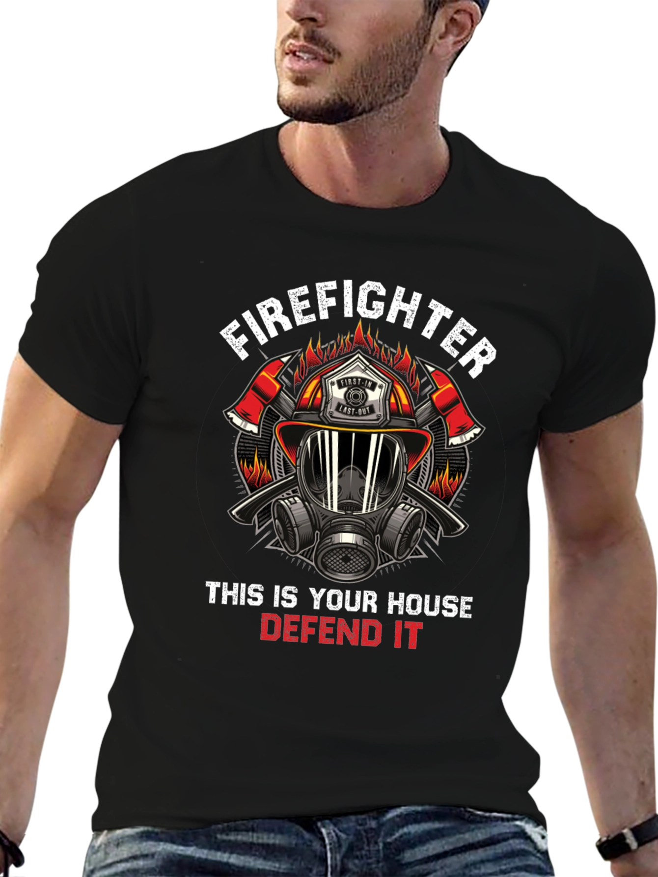 Firefighter House Defense Graphic Tee