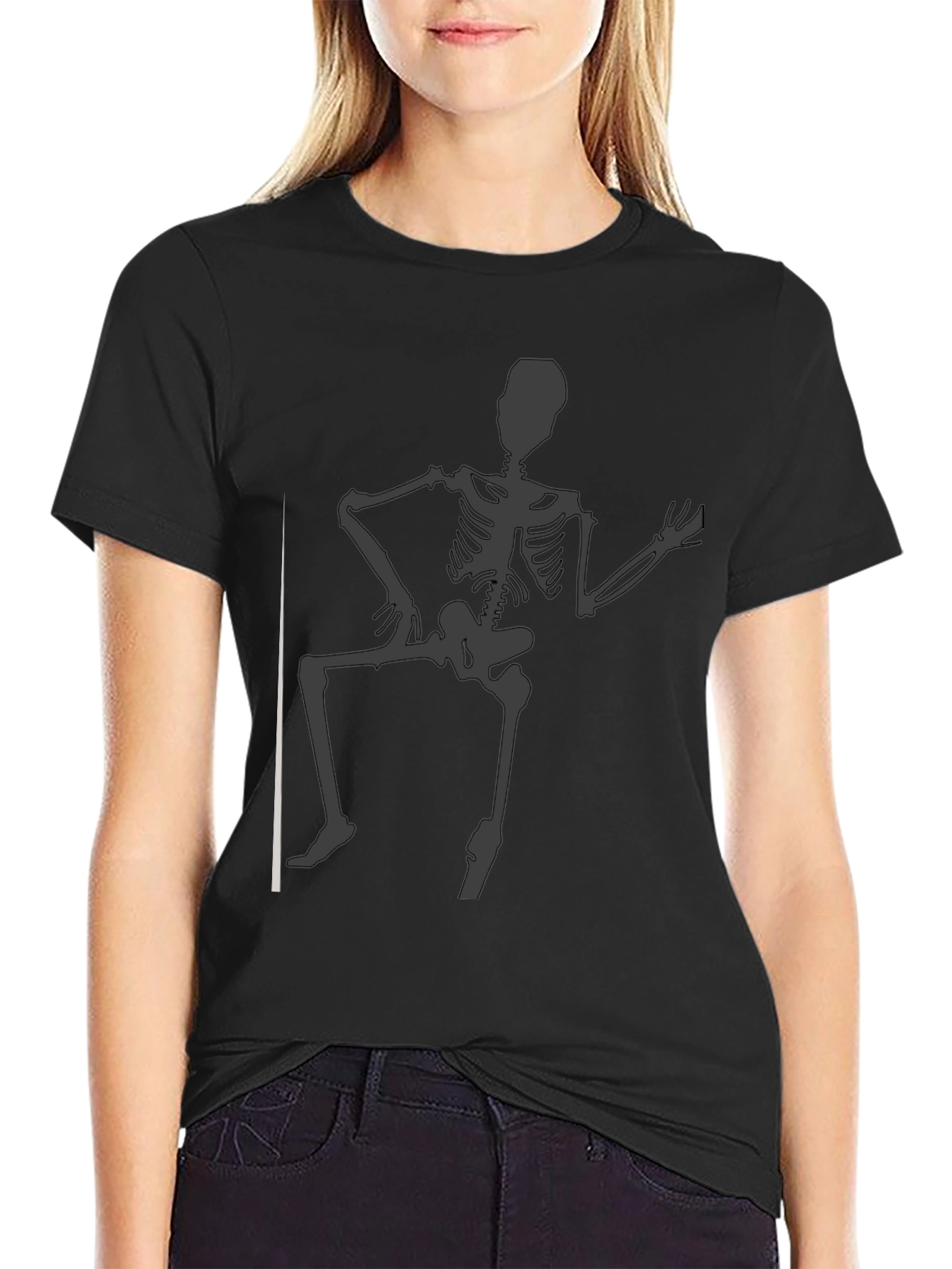 Skeleton Pole Dance Graphic Tee - Mens Black T-Shirt