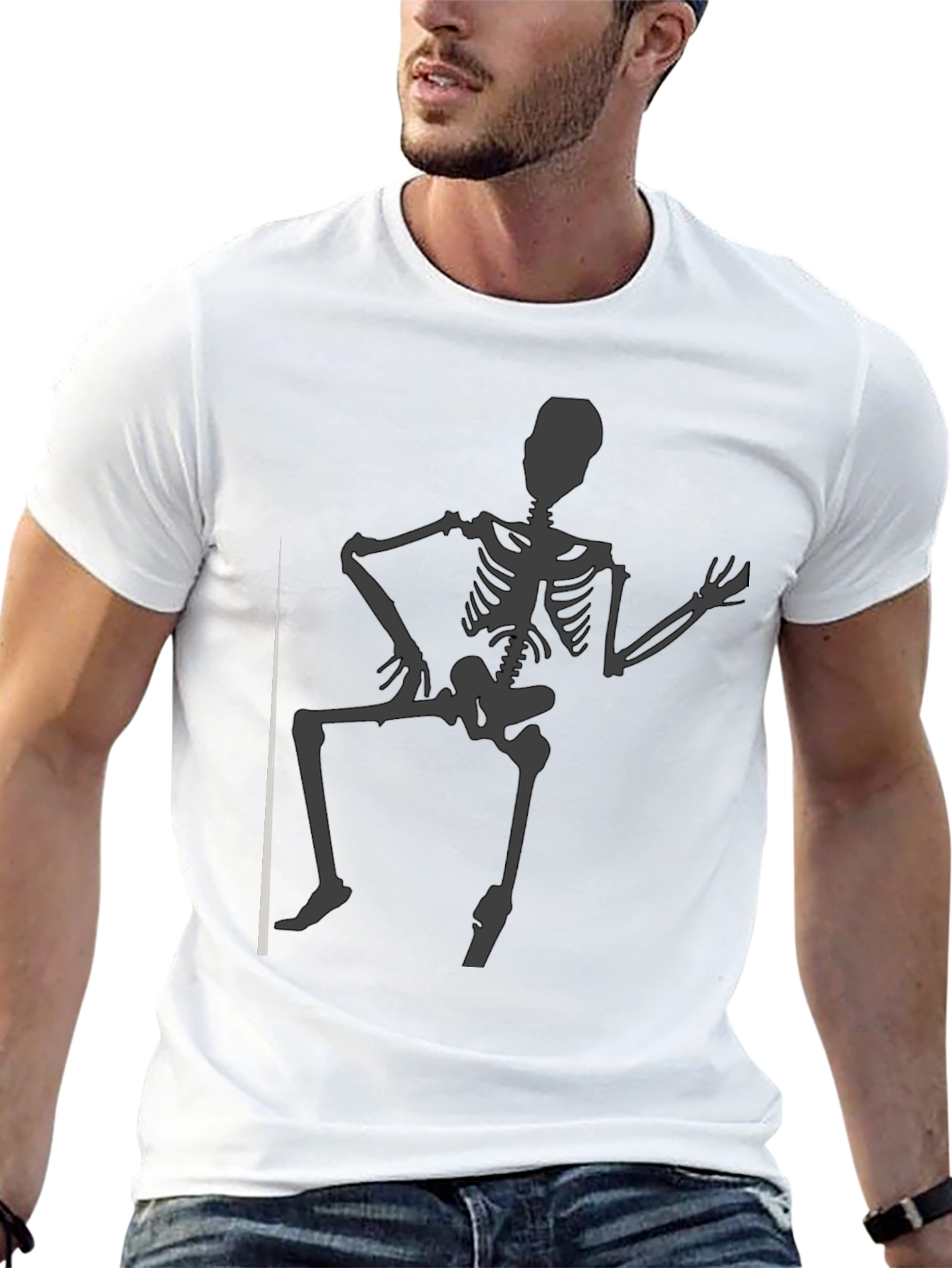 Skeleton Pole Dance Graphic Tee - Mens Black T-Shirt