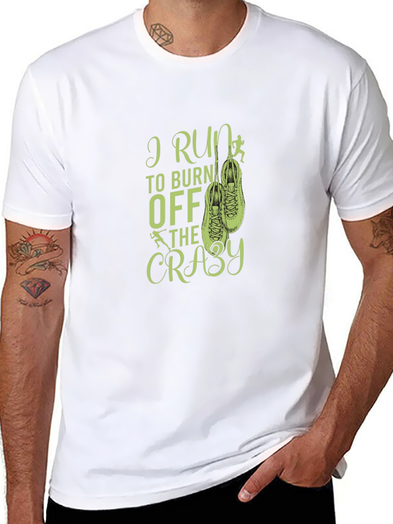I Run to Burn Off The Crazy Black T-Shirt