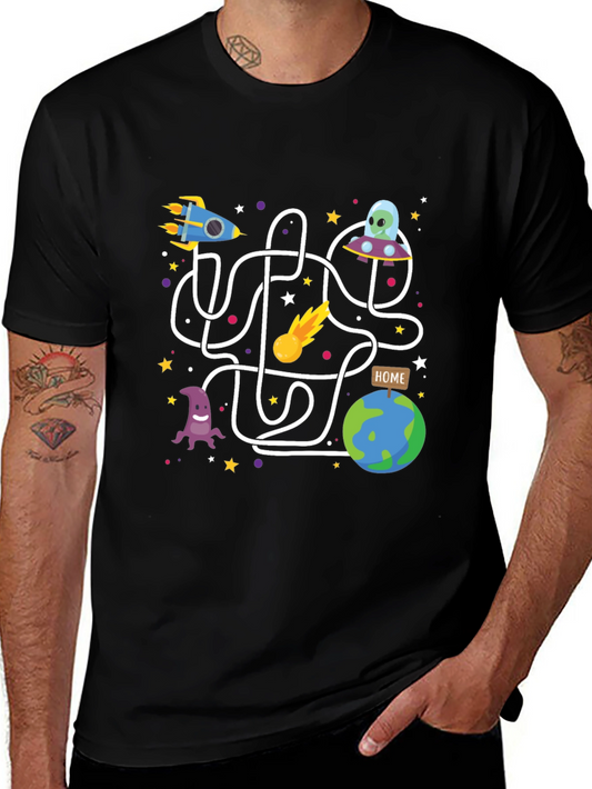 Space Maze Graphic Tee - Black