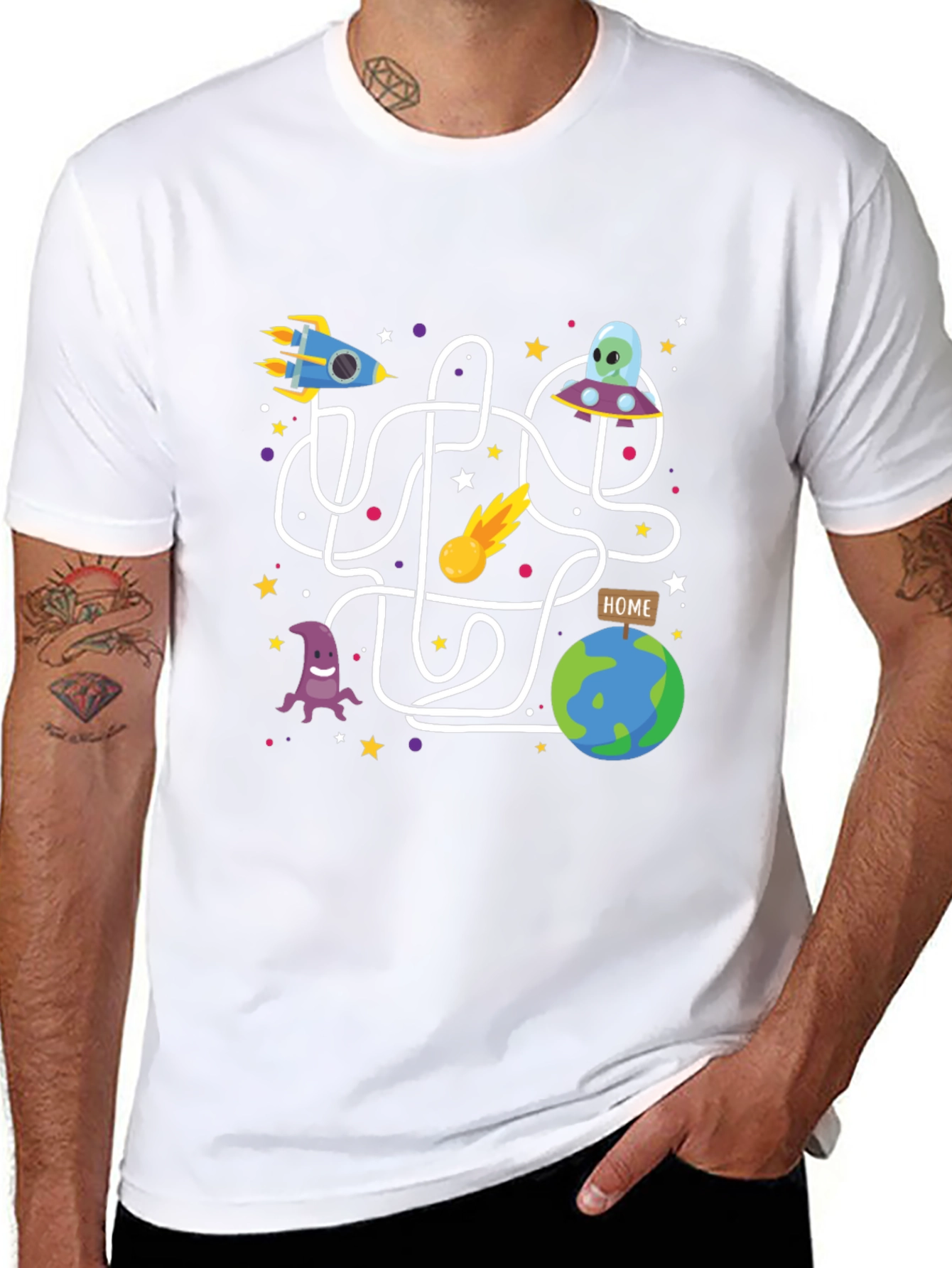 Space Maze Graphic Tee - Black
