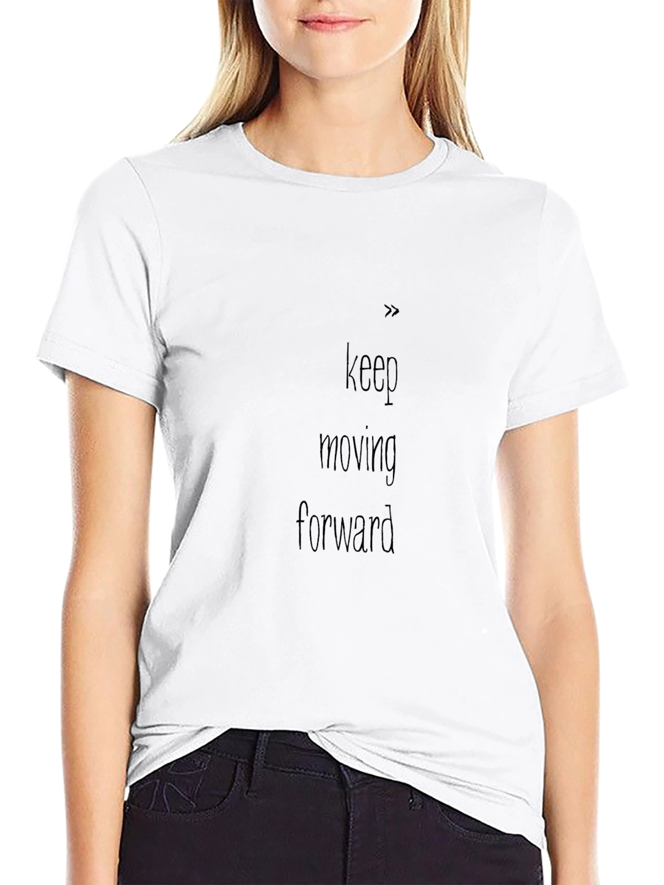 Motivational Black T-Shirt - Keep Moving Forward