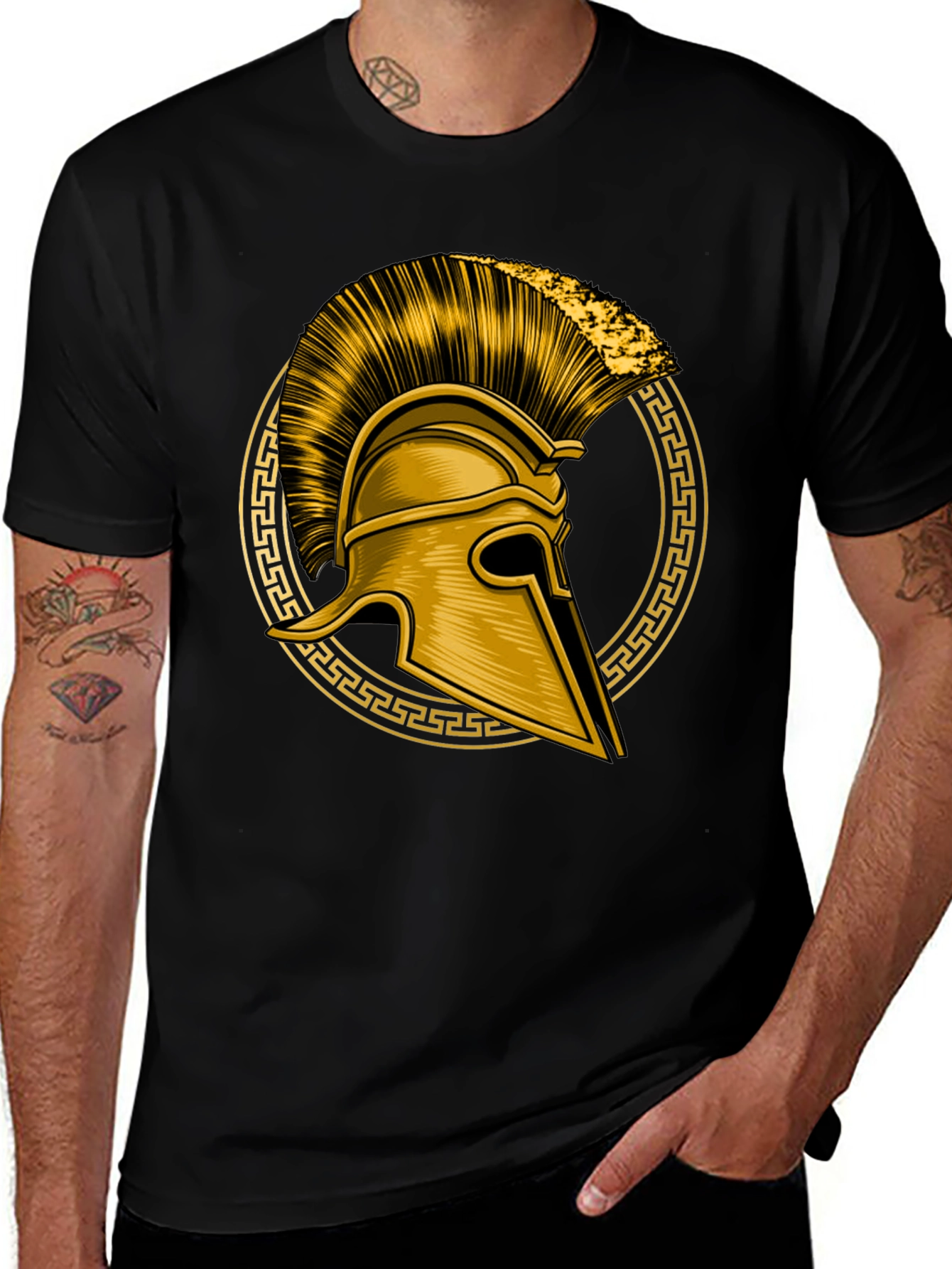 Spartan Helmet Graphic Tee - Black