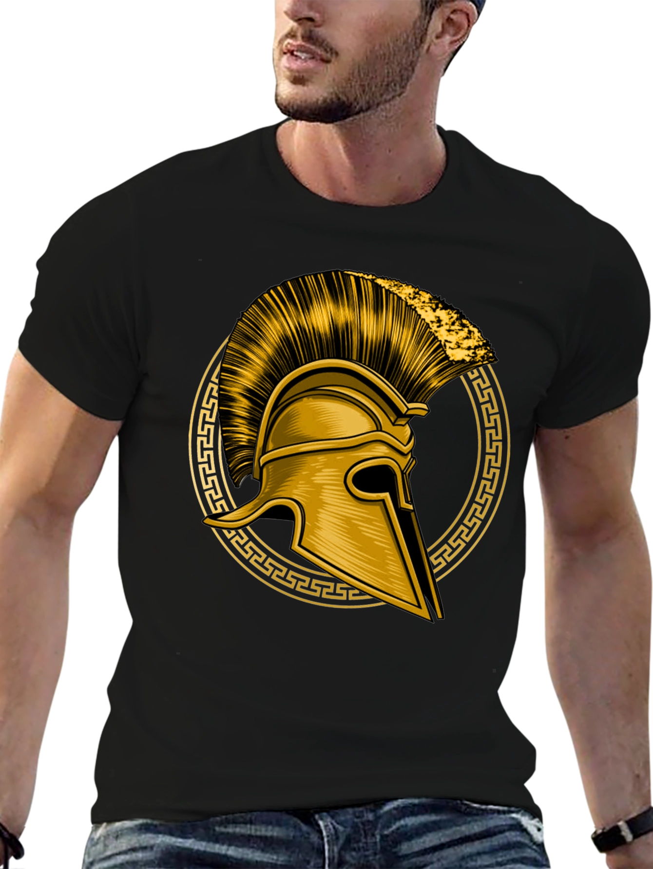 Spartan Helmet Graphic Tee - Black