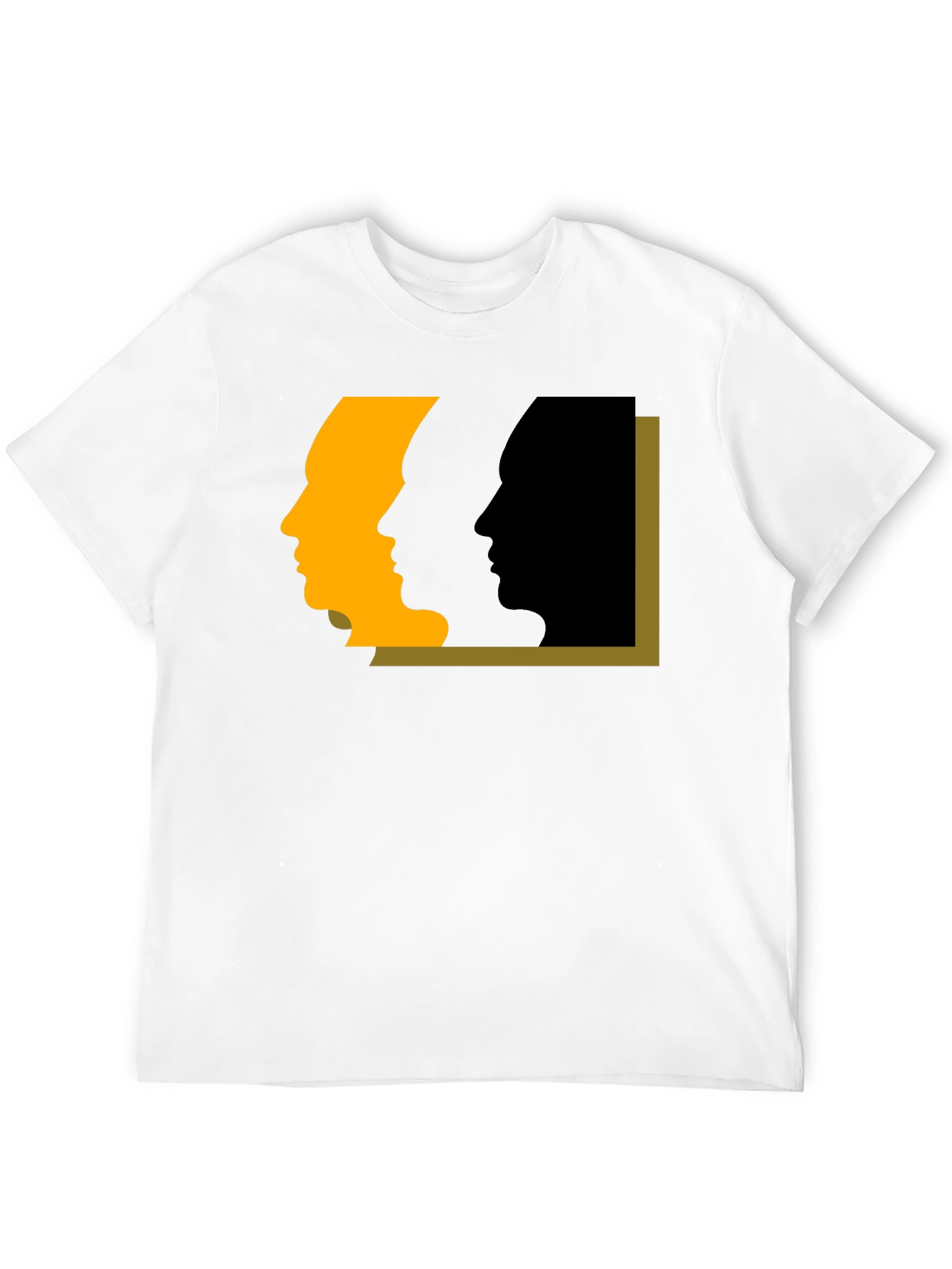 Abstract Faces Graphic Tee - Modern Art Black T-Shirt