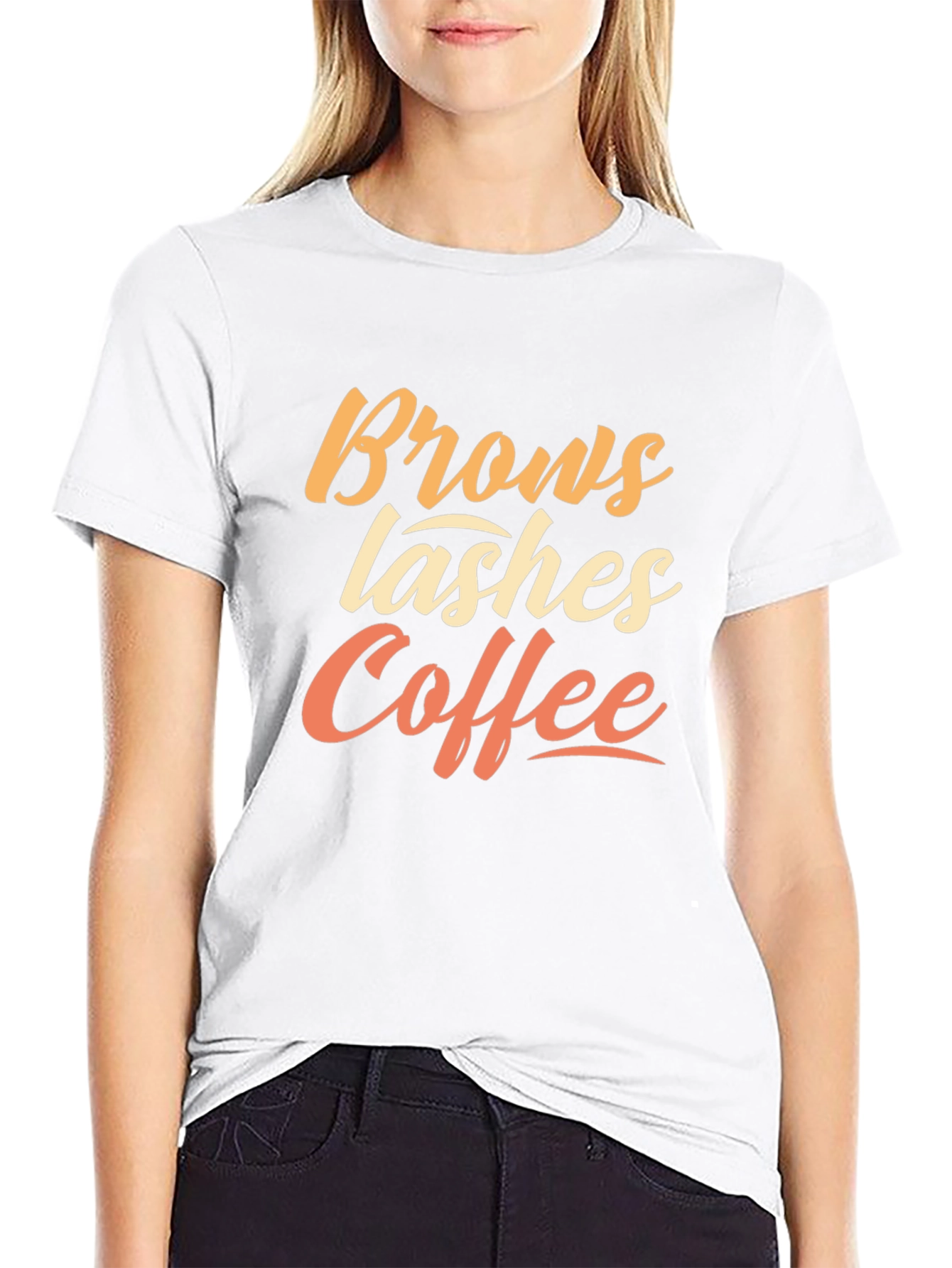 Brows Lashes Coffee T-Shirt Unisex Cotton Tee