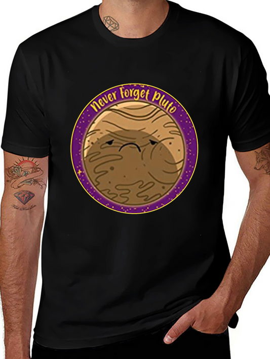 Never Forget Pluto T-Shirt - Black Cotton Tee