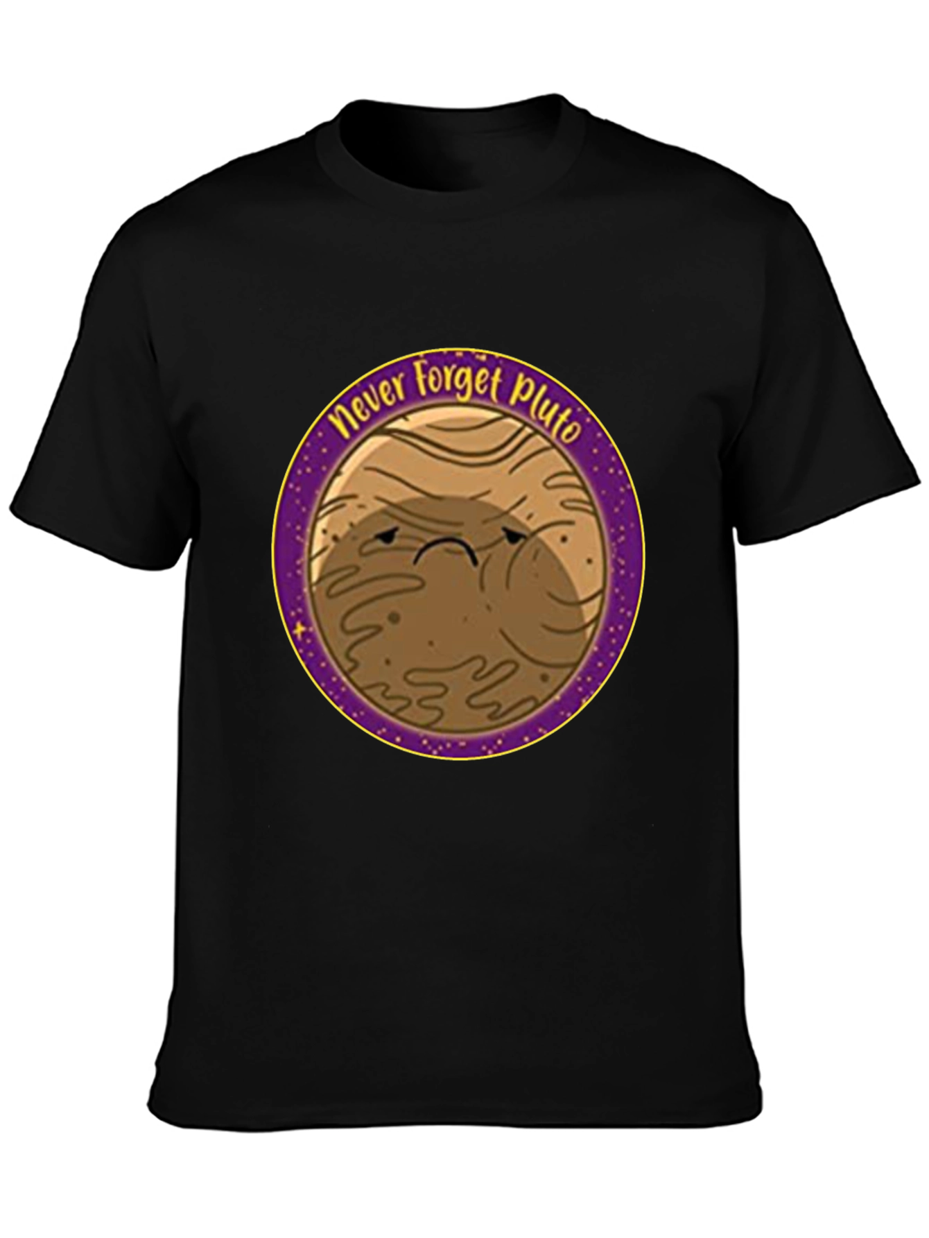 Never Forget Pluto T-Shirt - Black Cotton Tee