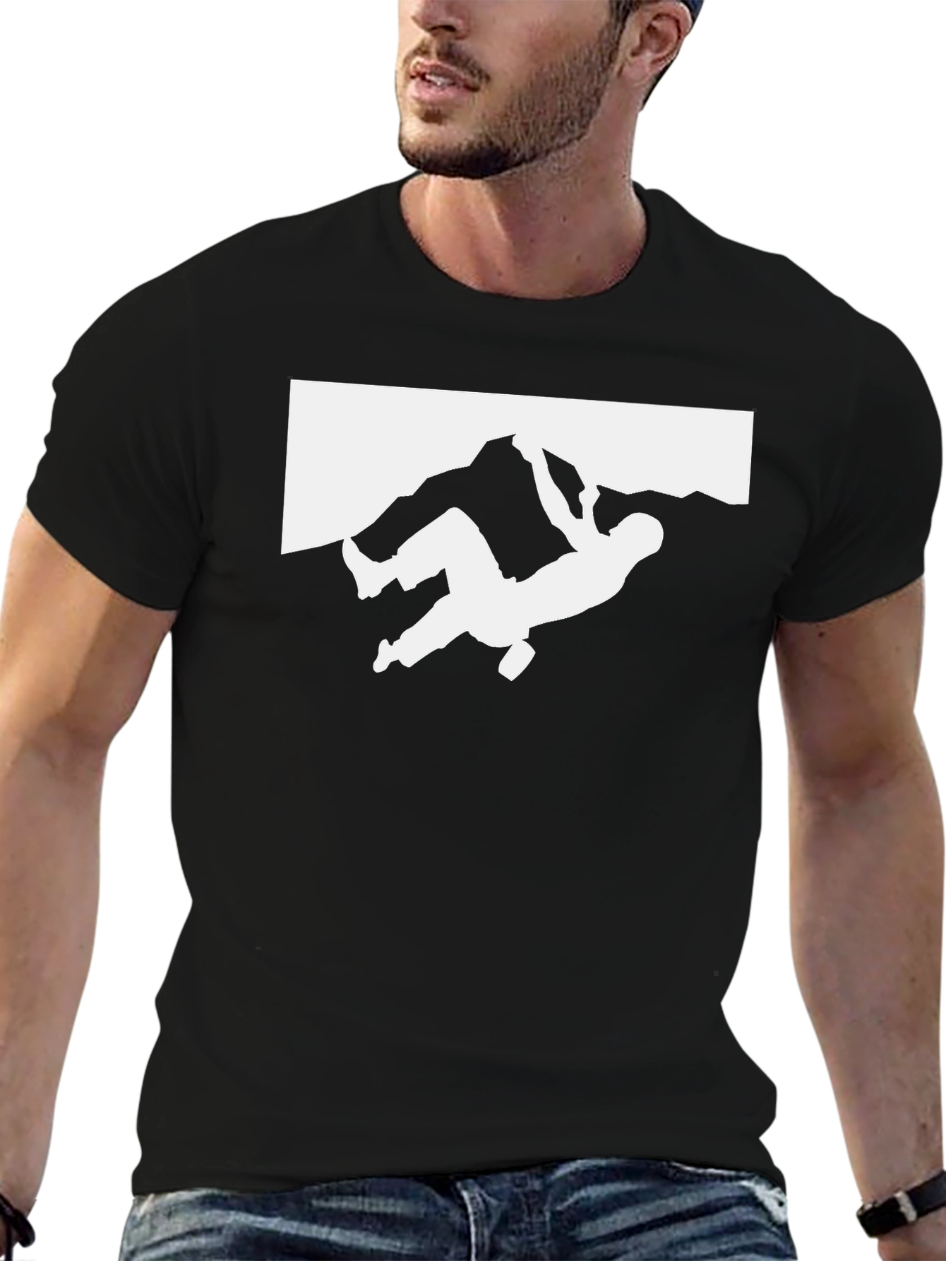 Climbing Silhouette Graphic Tee - Black