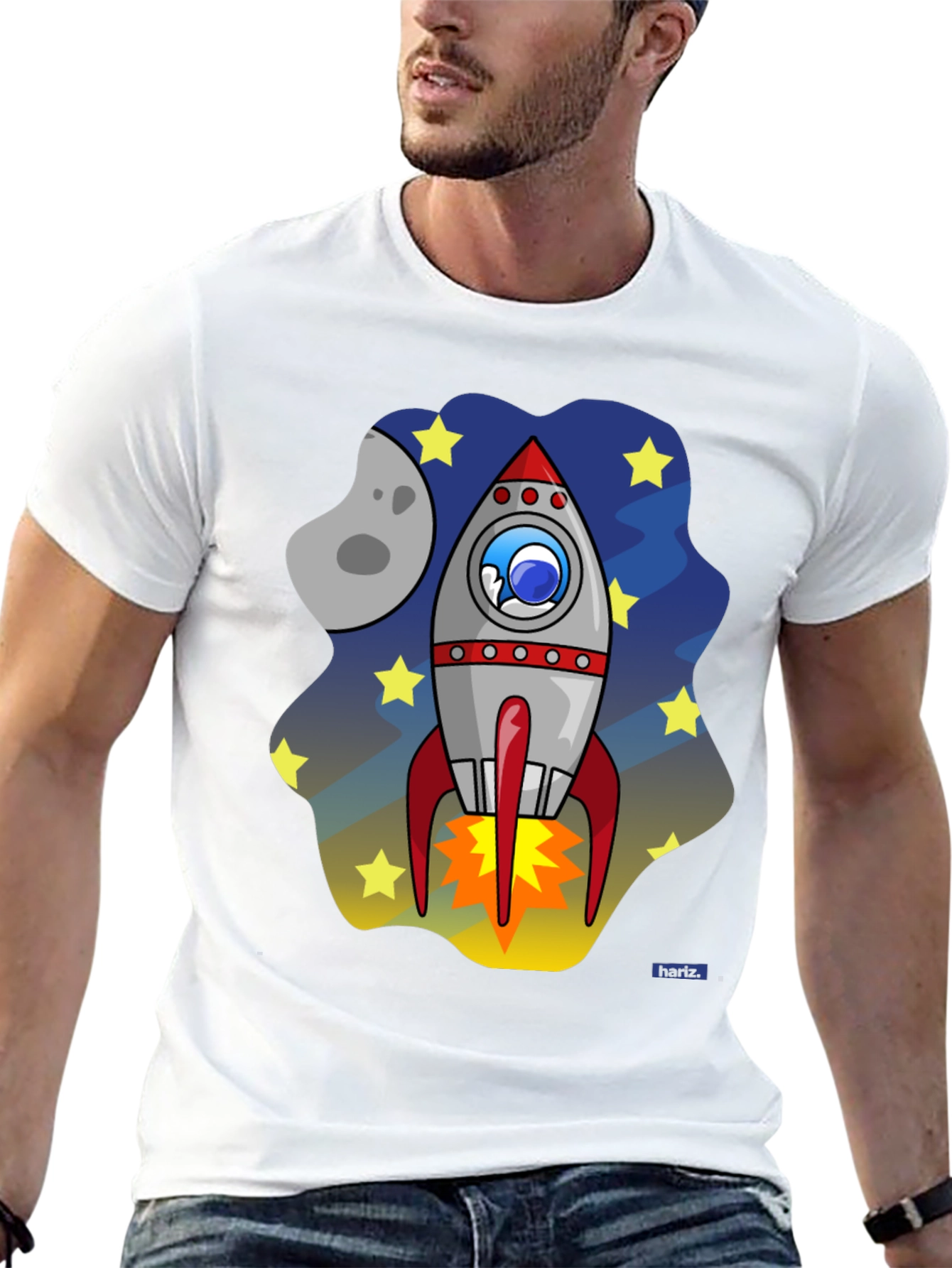 Rocket Ship Graphic T-Shirt - Blast Off in Style!