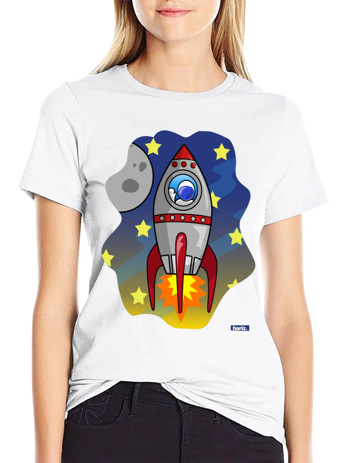 Rocket Ship Graphic T-Shirt - Blast Off in Style!