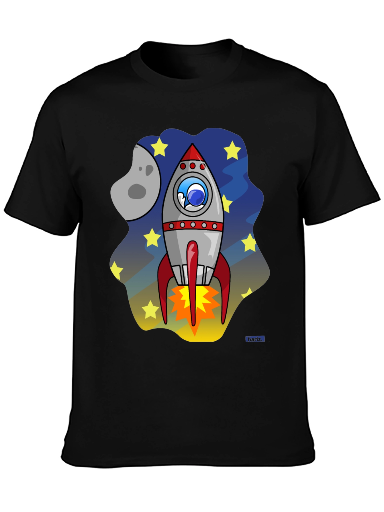 Rocket Ship Graphic T-Shirt - Blast Off in Style!