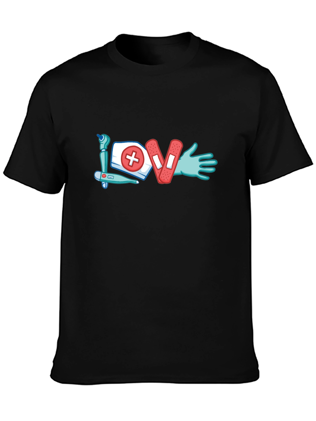 Nurse Love Graphic T-Shirt - Black