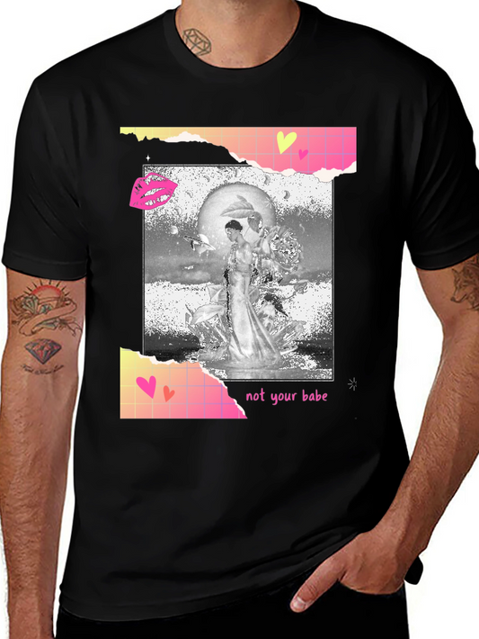 Edgy Not Your Babe Graphic Tee - Black