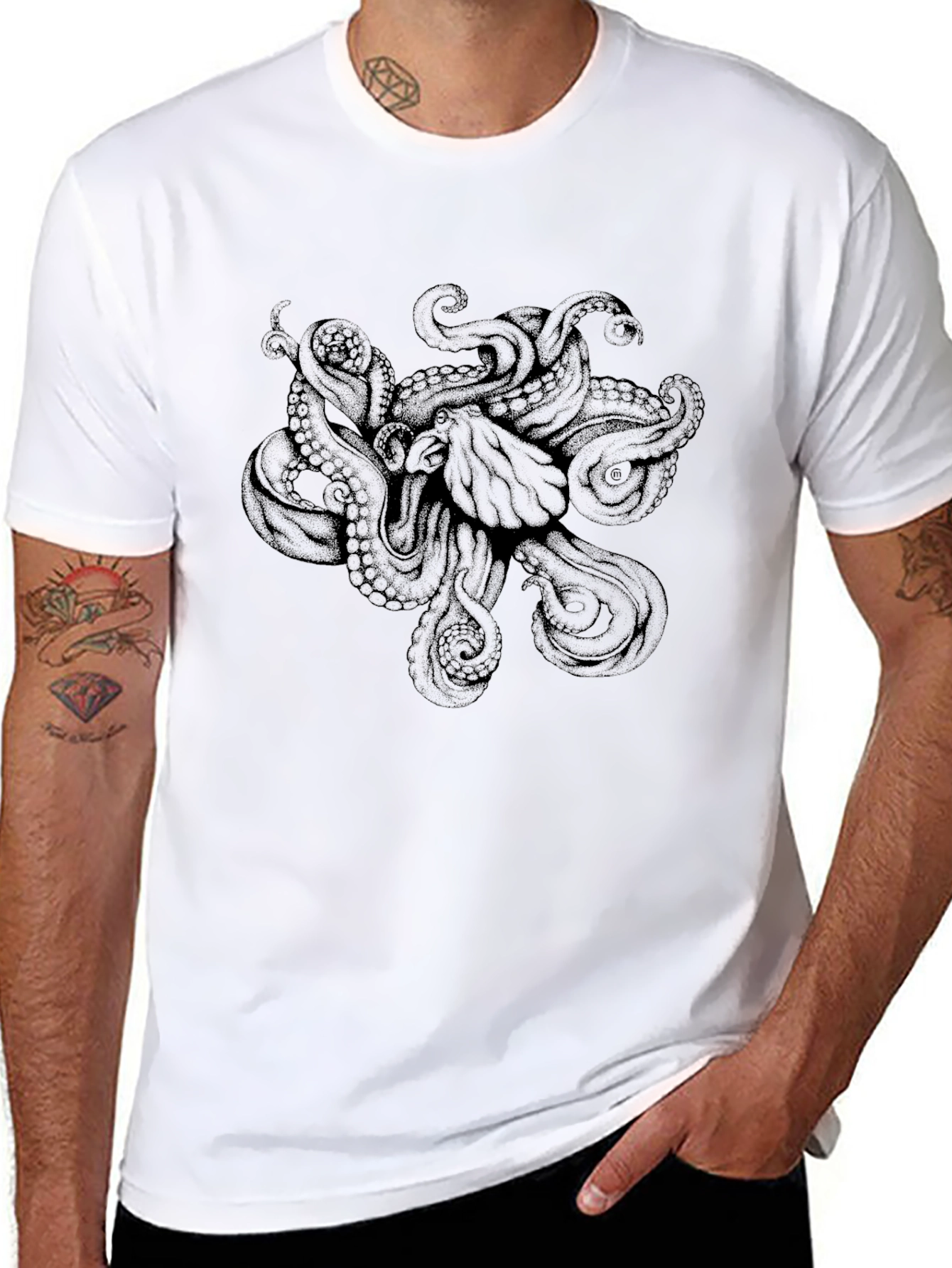 Octopus Graphic Black T-Shirt