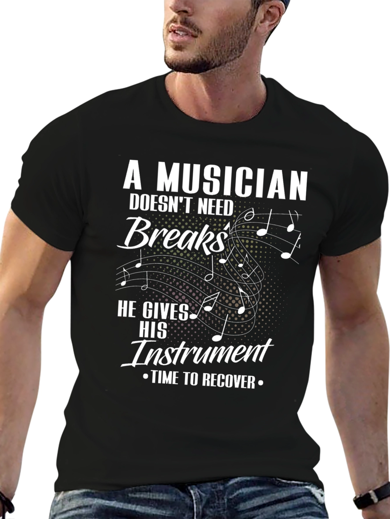 Musician T-Shirt: He Gives His Instrument Time to Recover