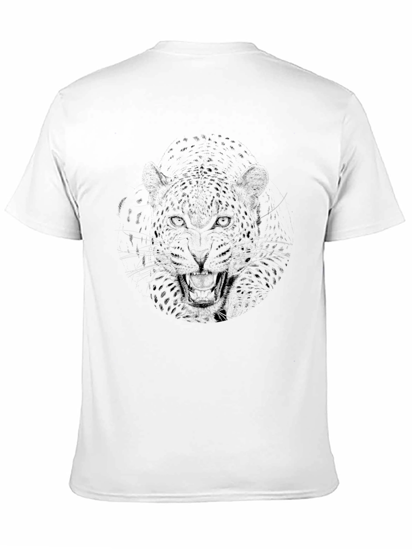 Black Leopard Print Crew Neck T-Shirt