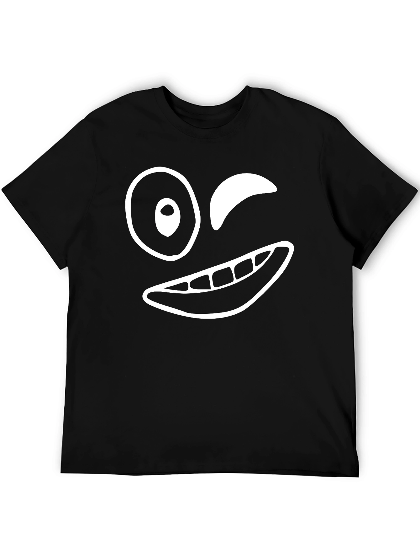 Winking Face Graphic Black T-Shirt