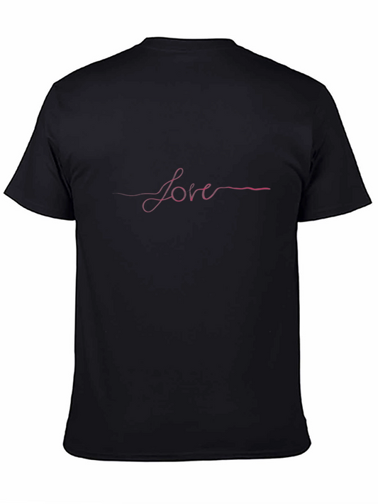 Love Script Black Tee - Stylish Casual Wear