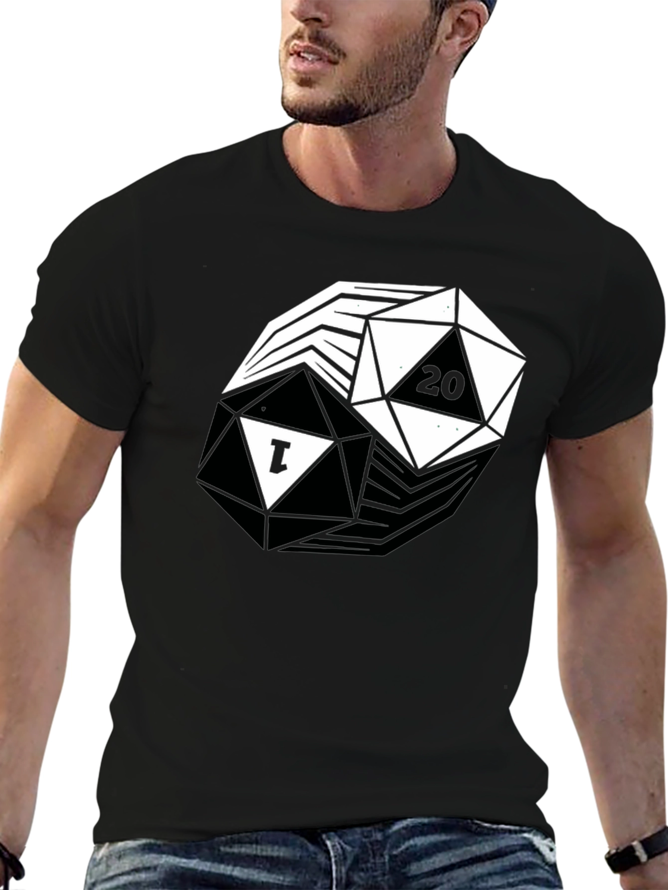 D&D Yin Yang D20 T-Shirt: Black