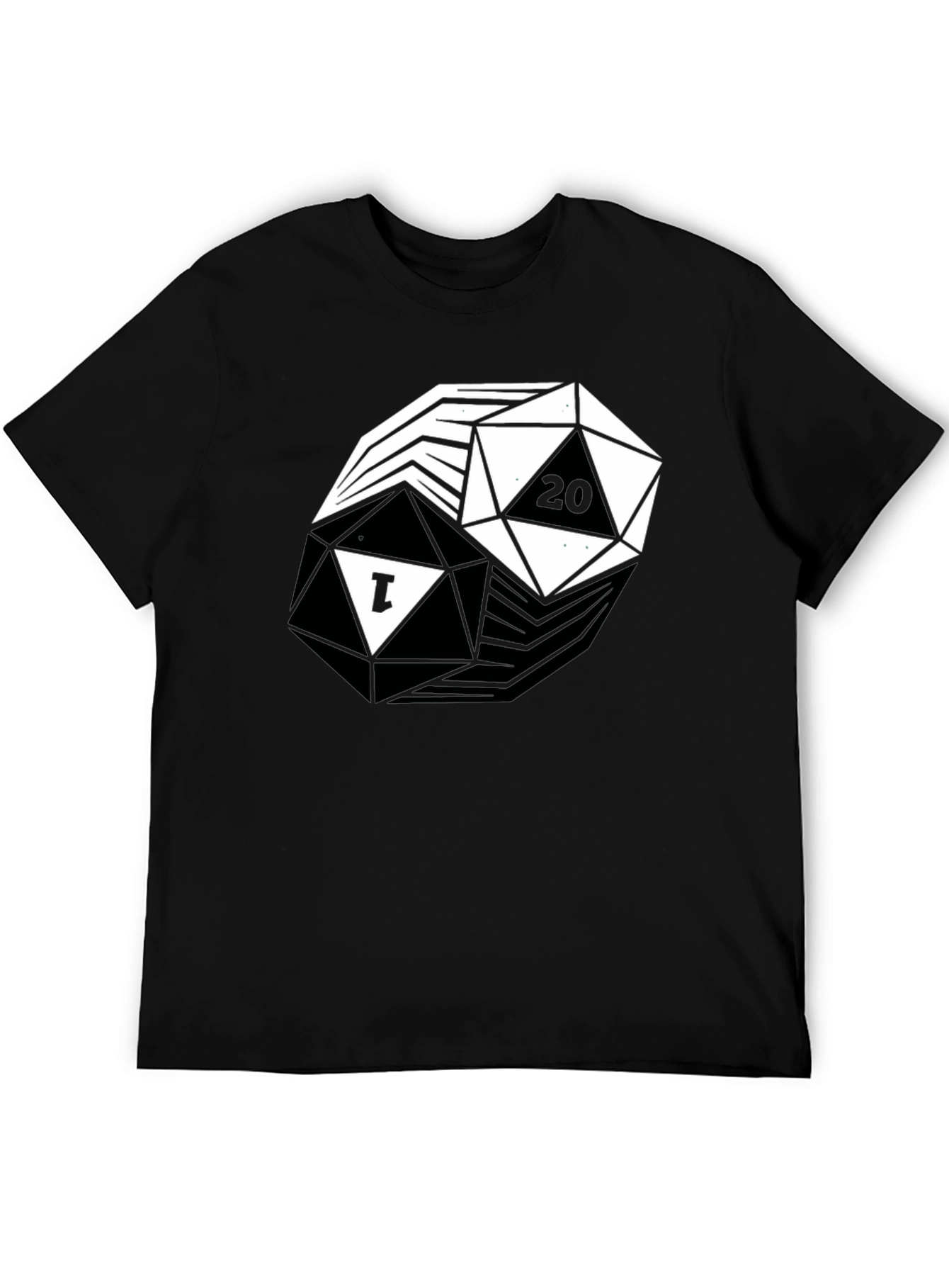 D&D Yin Yang D20 T-Shirt: Black