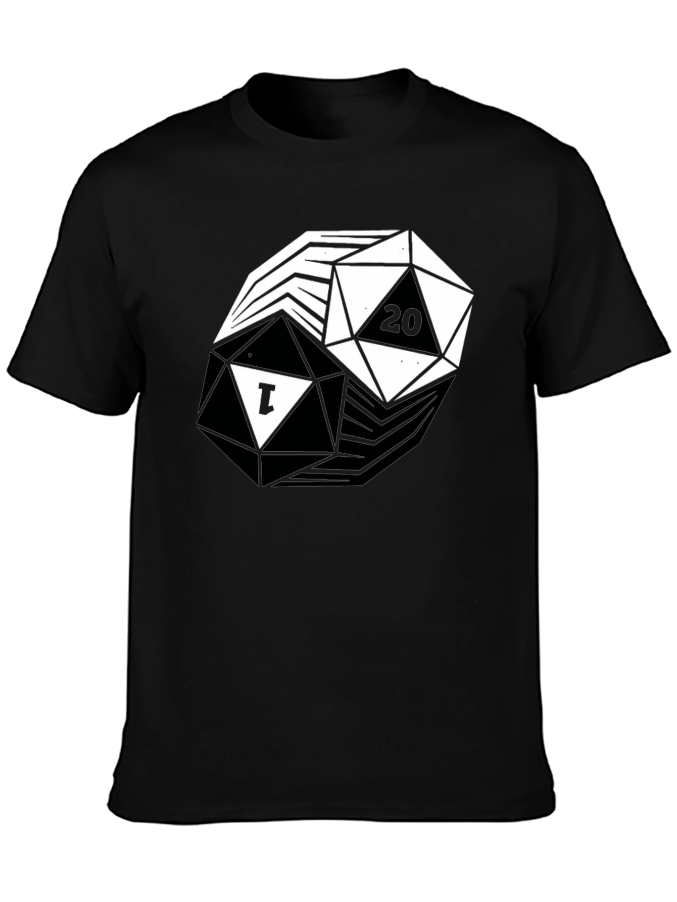 D&D Yin Yang D20 T-Shirt: Black