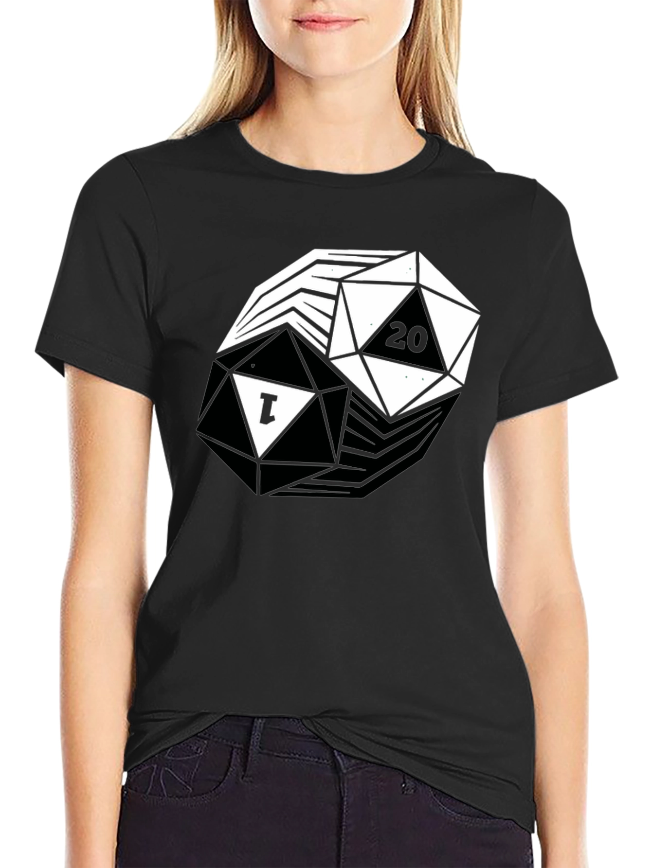 D&D Yin Yang D20 T-Shirt: Black
