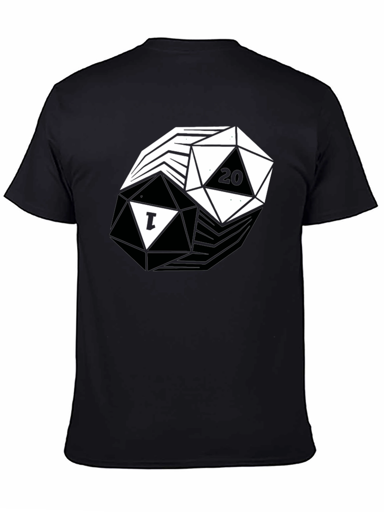 D&D Yin Yang D20 T-Shirt: Black
