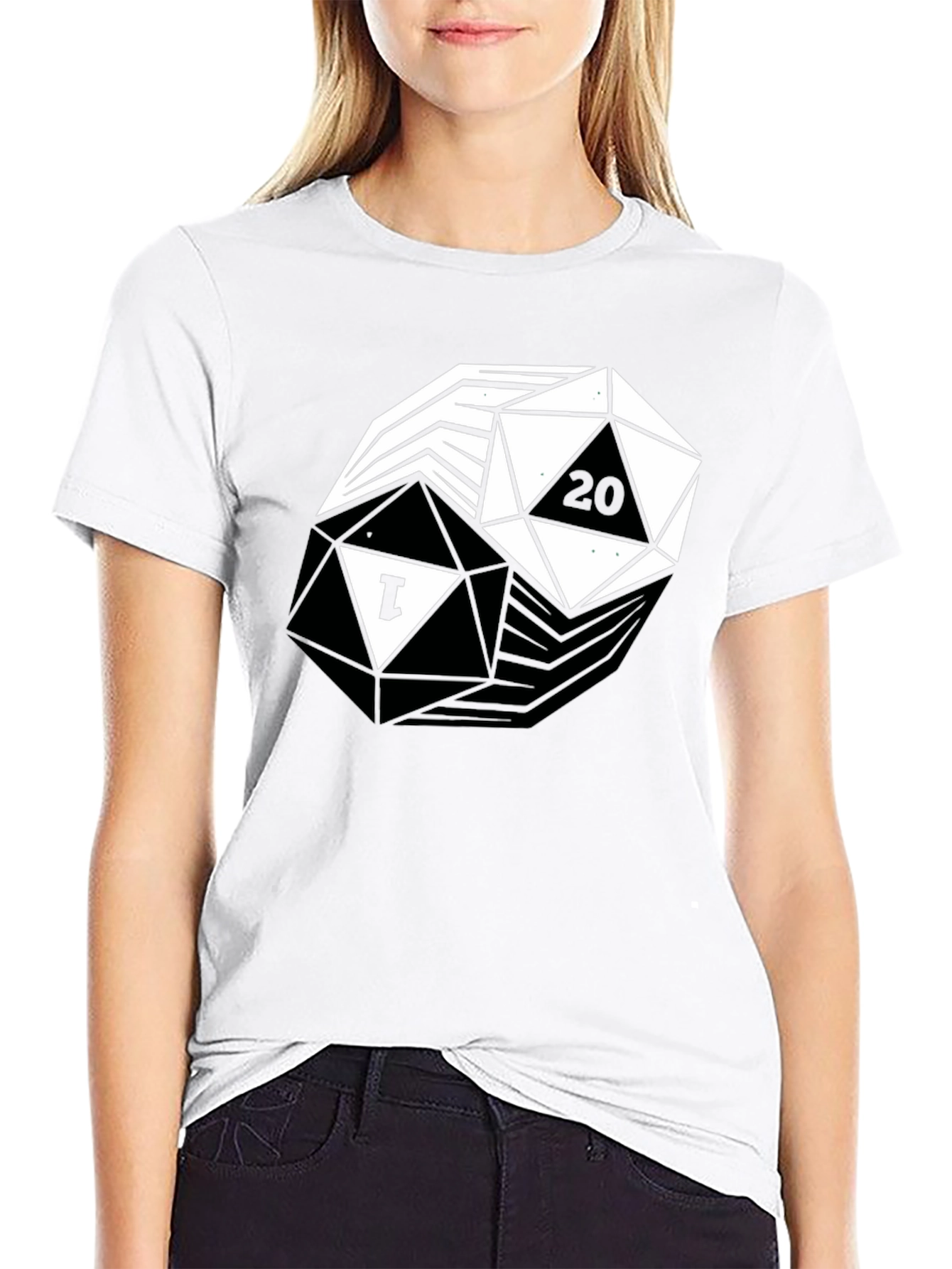 D&D Yin Yang D20 T-Shirt: Black
