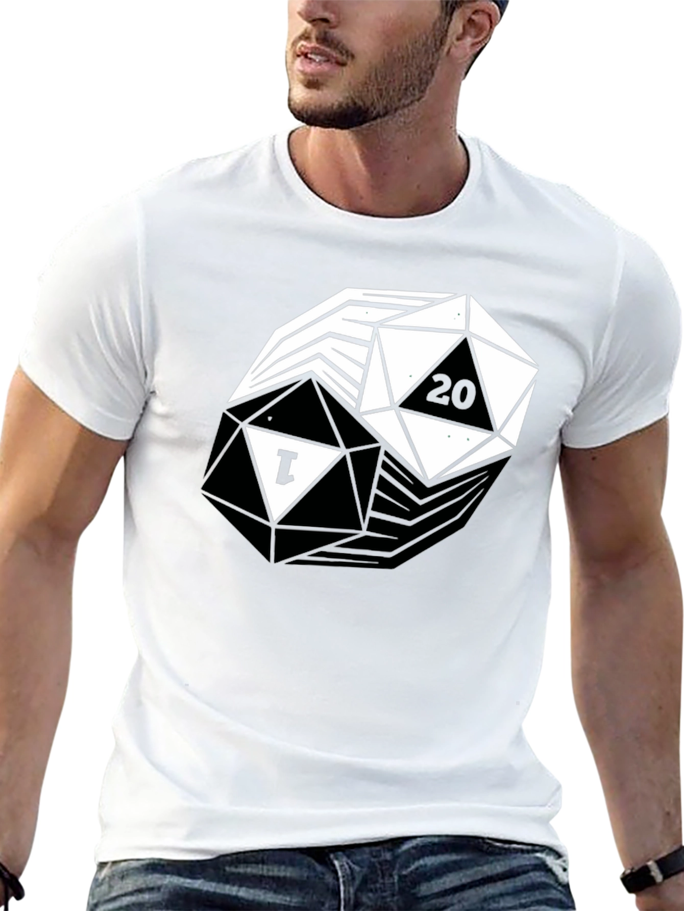 D&D Yin Yang D20 T-Shirt: Black