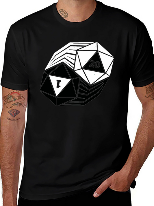 D&D Yin Yang D20 T-Shirt: Black