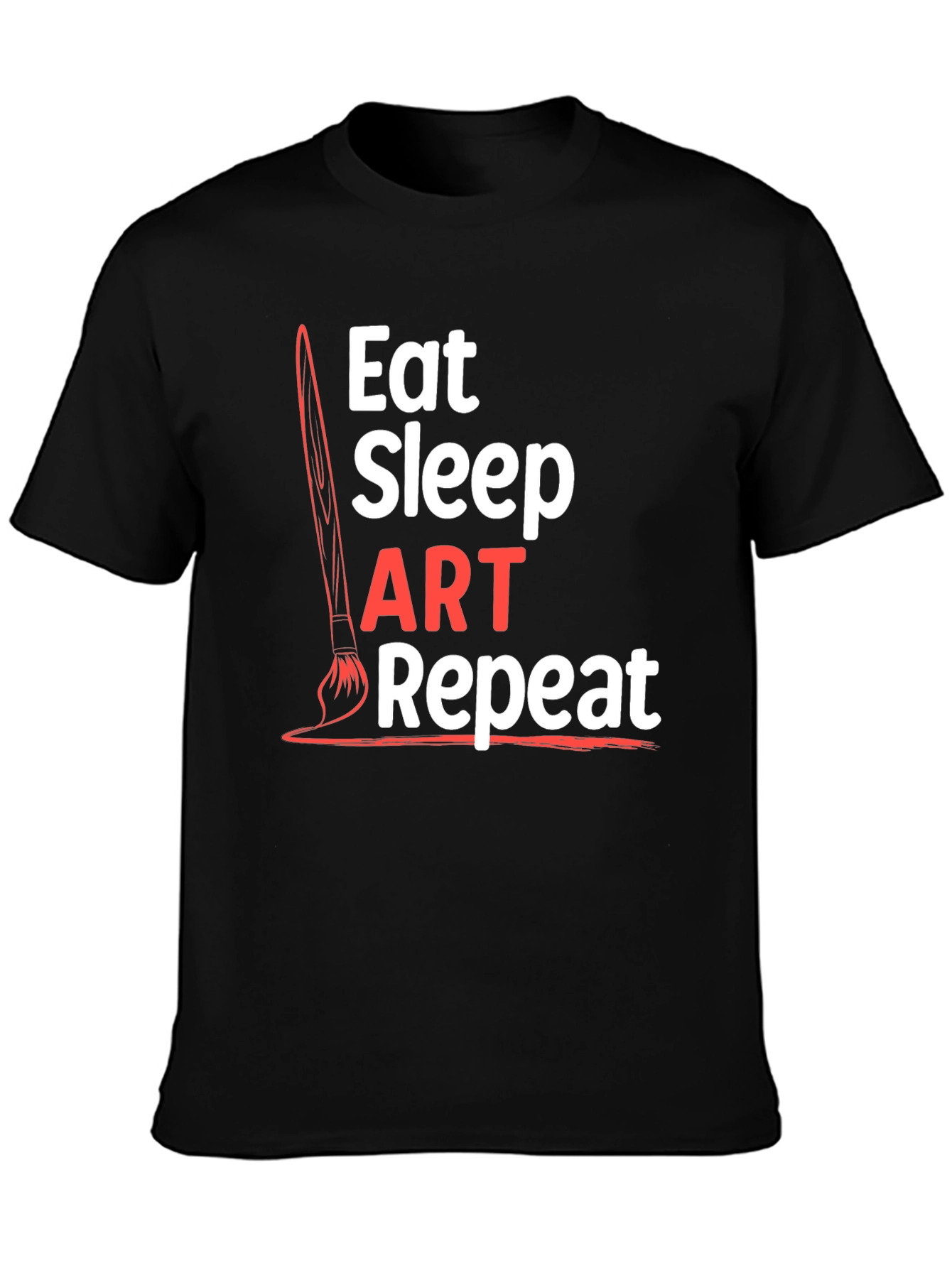 Eat Sleep Art Repeat Black Graphic T-Shirt