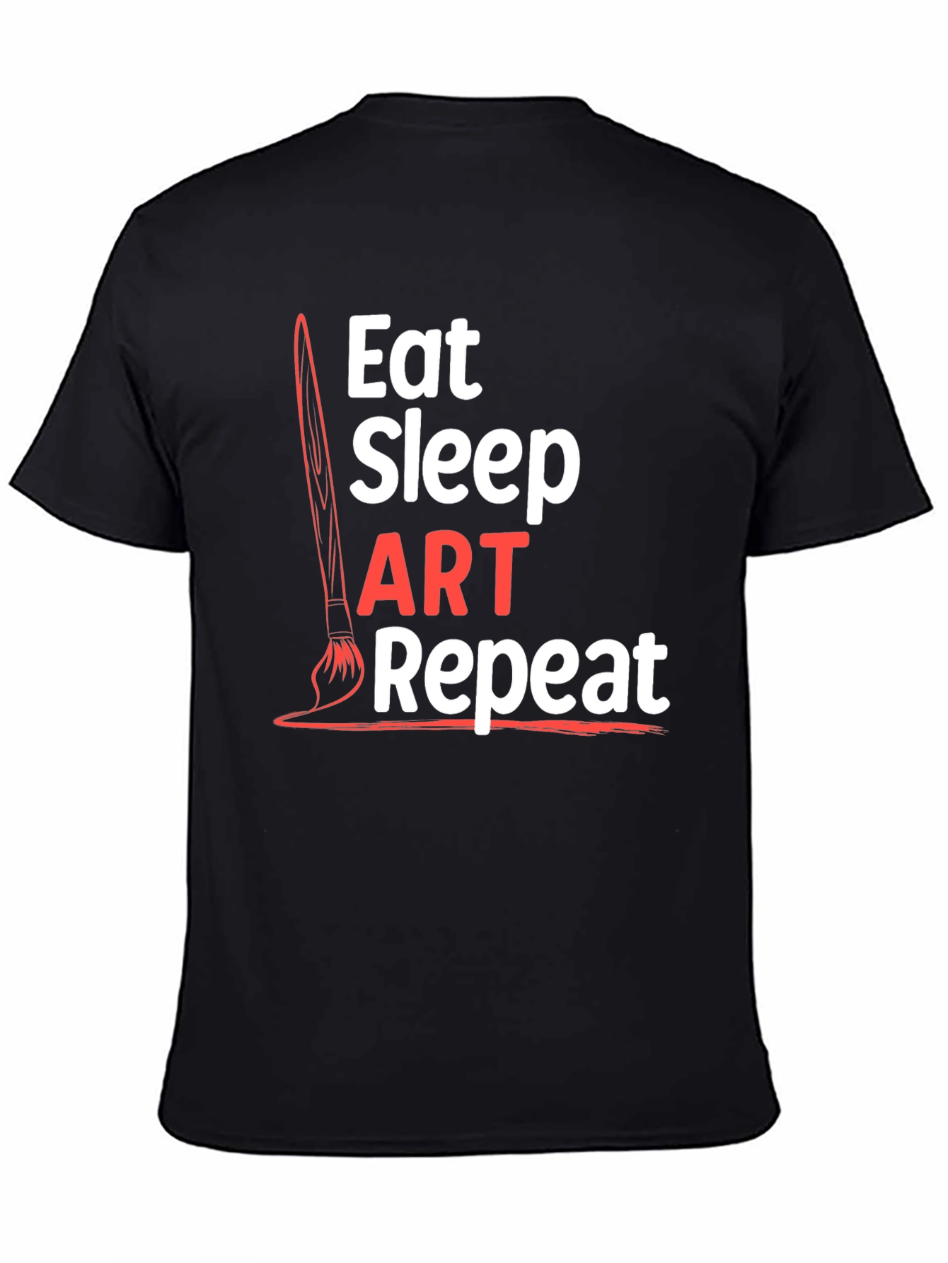 Eat Sleep Art Repeat Black Graphic T-Shirt