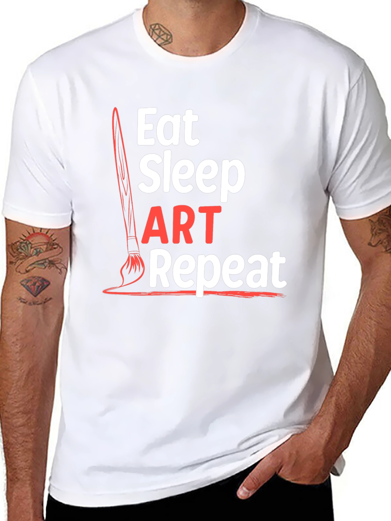 Eat Sleep Art Repeat Black Graphic T-Shirt