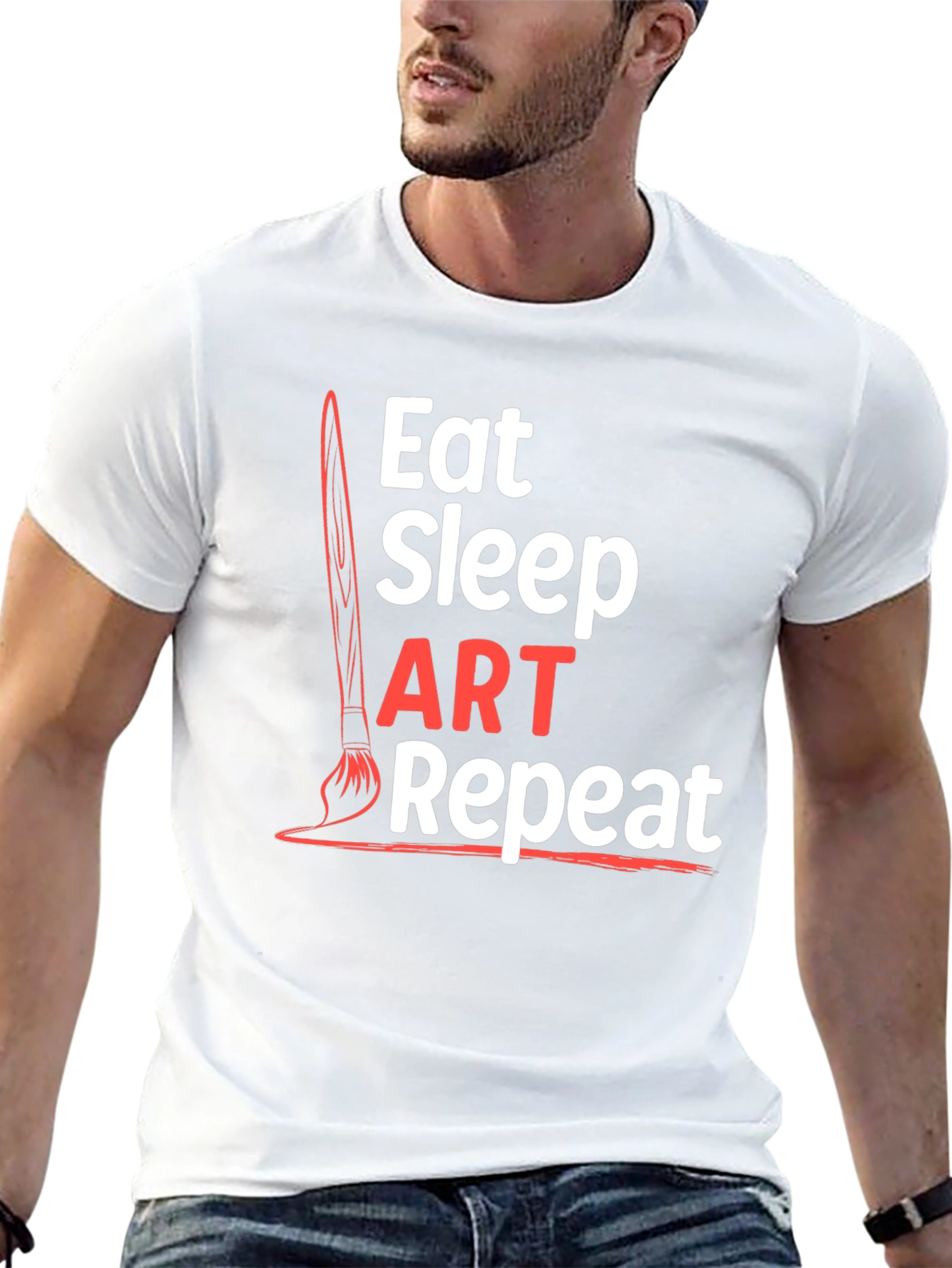Eat Sleep Art Repeat Black Graphic T-Shirt