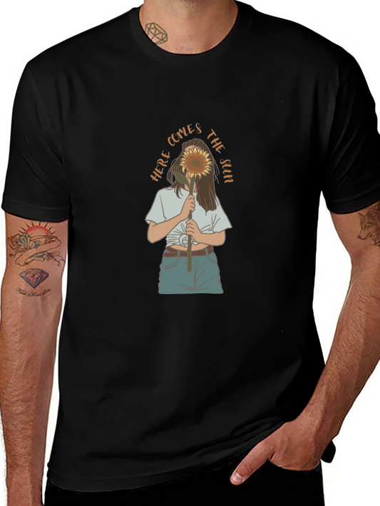 Sunflower Girl Graphic Tee - Black Unisex Shirt