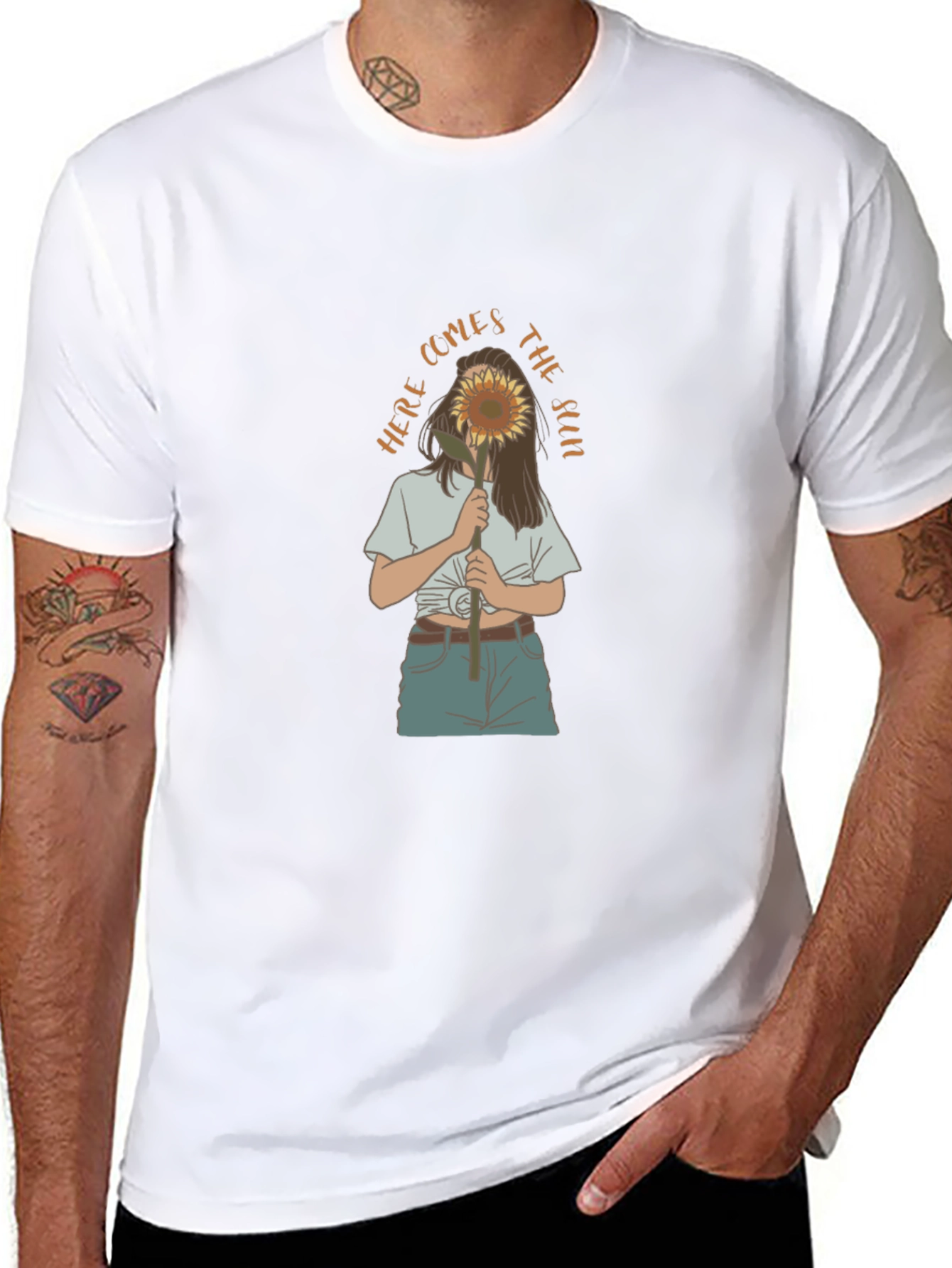 Sunflower Girl Graphic Tee - Black Unisex Shirt