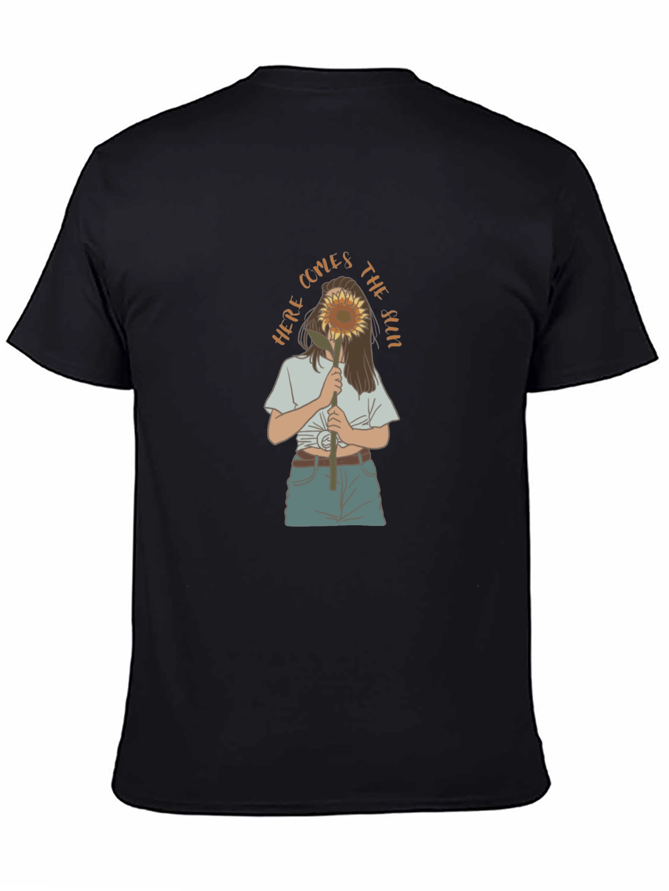 Sunflower Girl Graphic Tee - Black Unisex Shirt