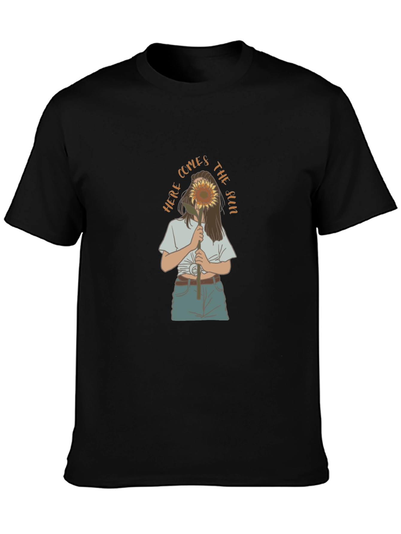 Sunflower Girl Graphic Tee - Black Unisex Shirt