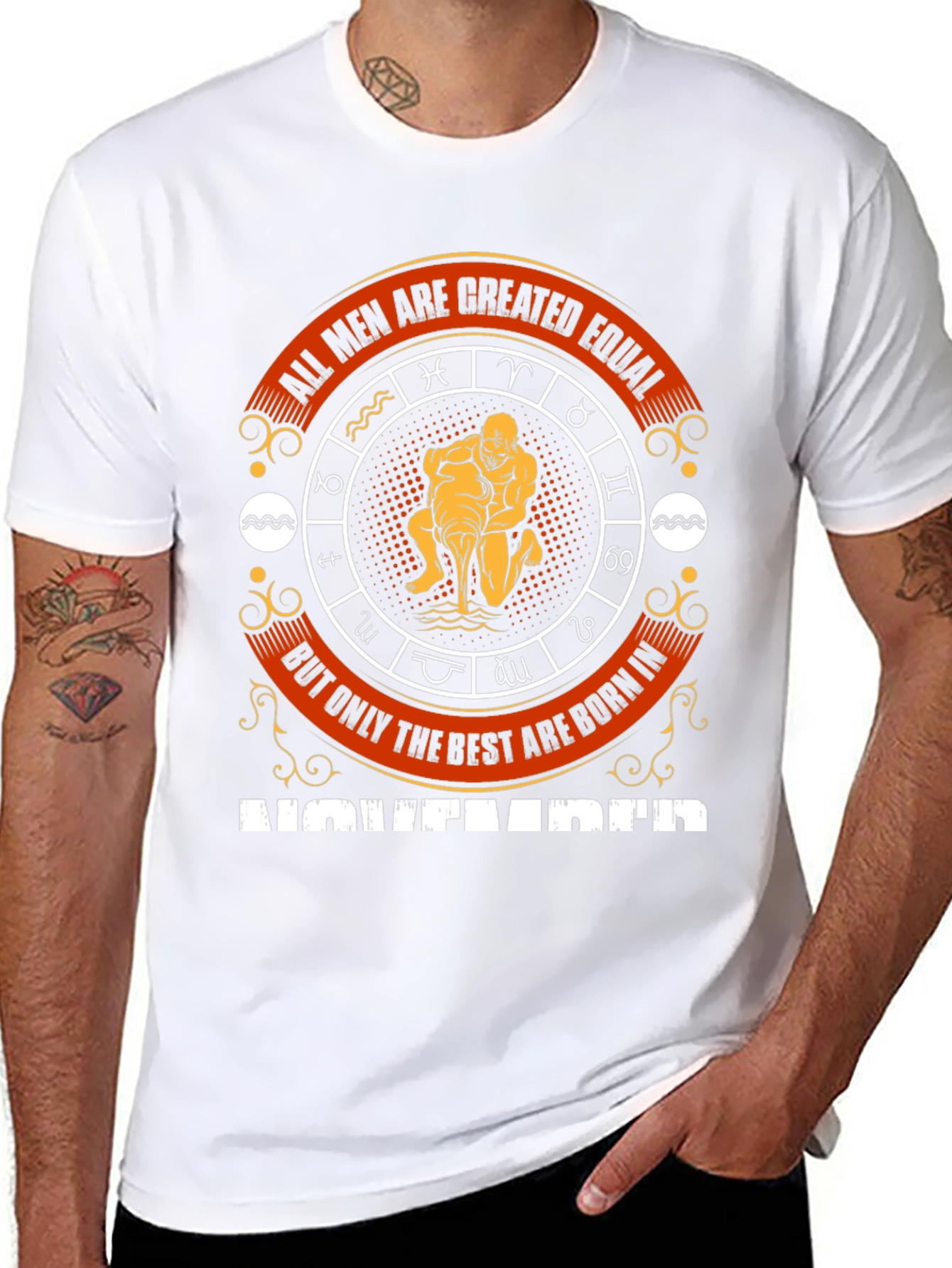 Aquarius Zodiac T-Shirt - All Men Are Created Equal