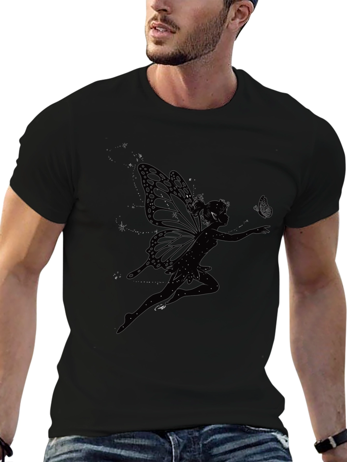 Black Fairy Graphic T-Shirt - Mystical Style
