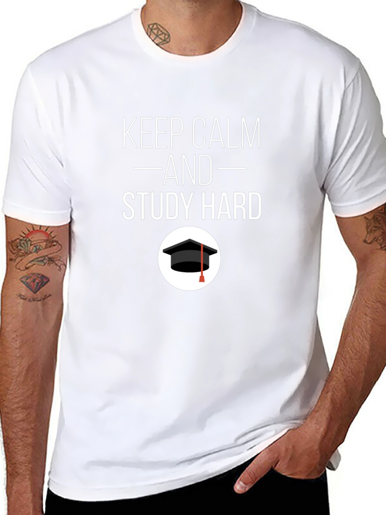 Keep Calm and Study Hard Graphic T-Shirt