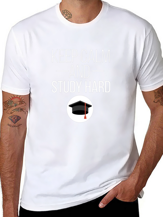 Keep Calm and Study Hard Graphic T-Shirt