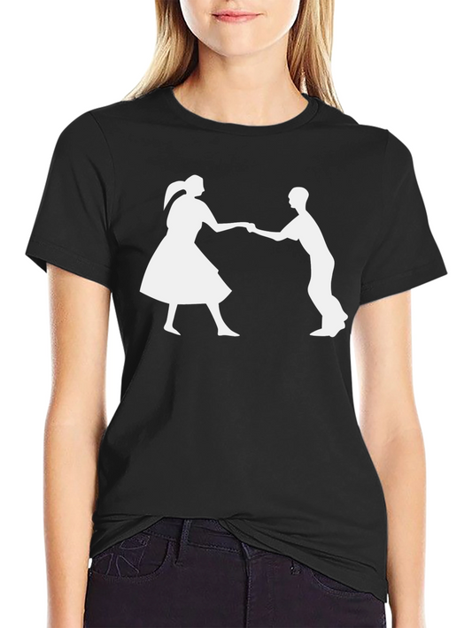 Retro Dance Silhouette T-Shirt - Black