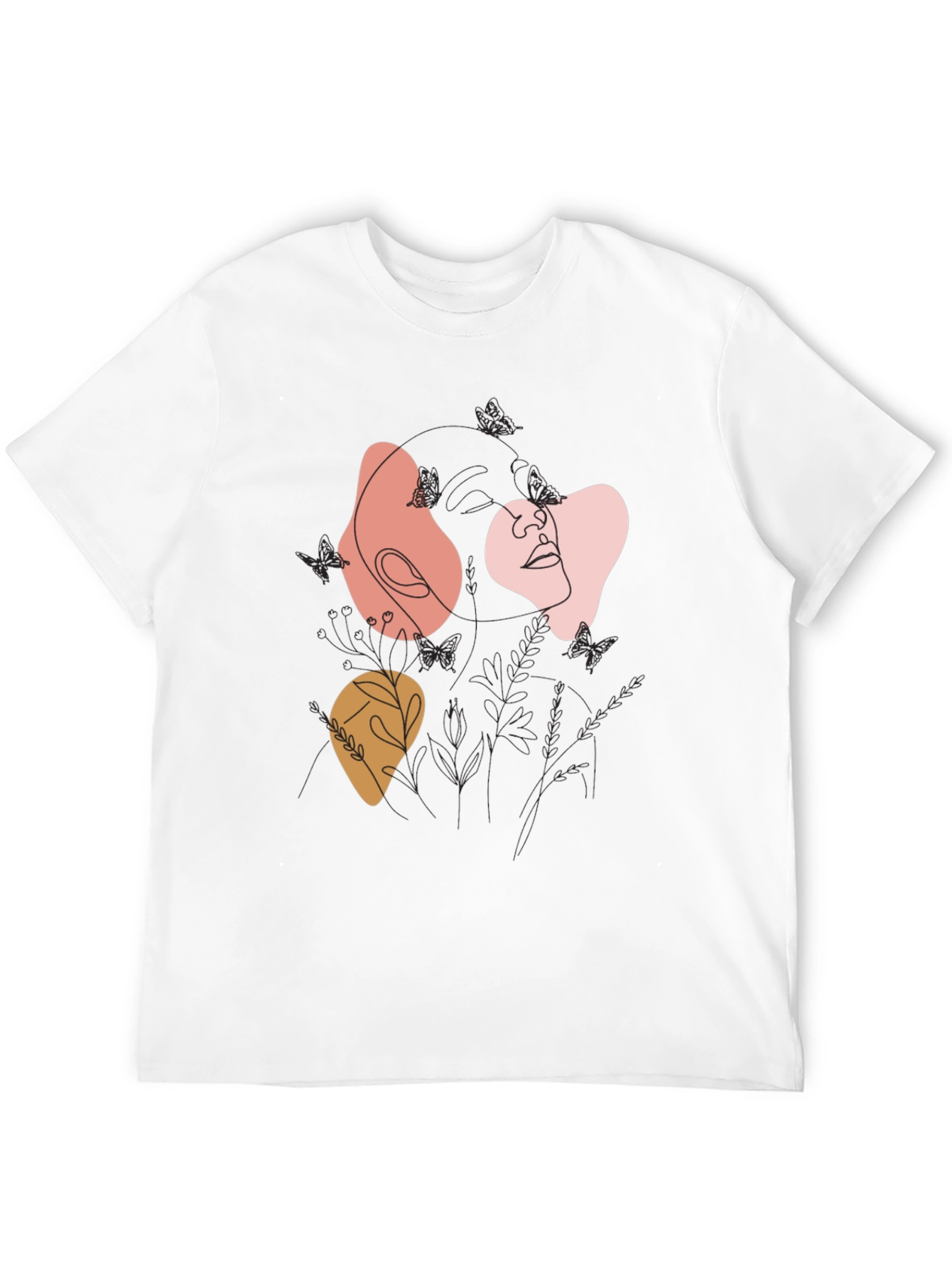 Abstract Line Art Graphic Tee - Modern Casual Top